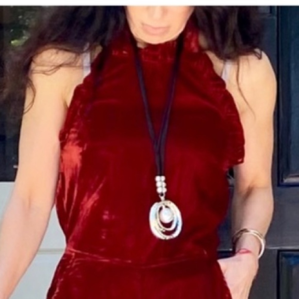 #06 ABSOLUTELY FABULOUS HALTER VELVET JUMPSUIT - Picture 11 of 11